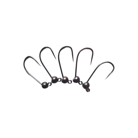 Størrelse 6 modhageløse kroge med wolframperle, 4 mm, Hends Hooks