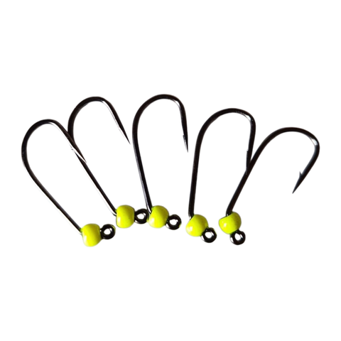 Størrelse 6 med modhager og wolframperle, 3 mm, Hends Hooks