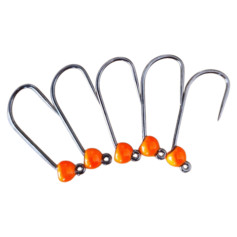 Størrelse 4 barbless kroge med wolframperle, 4 mm. Hends Kroge