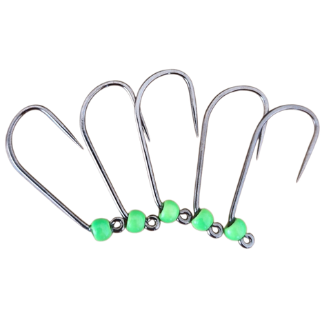 4 modhageløse kroge med wolframperle, 3 mm, Hends Hooks