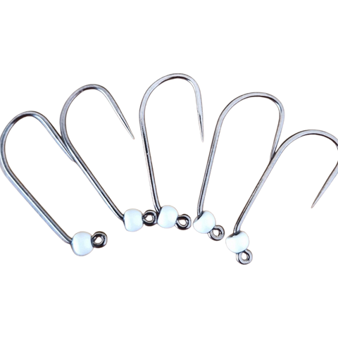4 modhageløse kroge med wolframperle, 3 mm, Hends Hooks