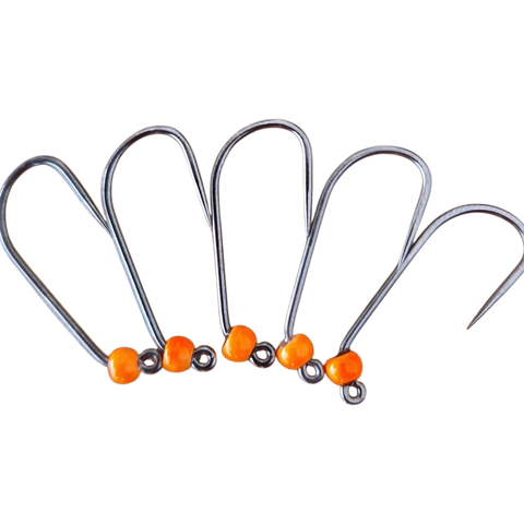 4 modhageløse kroge med wolframperle, 3 mm, Hends Hooks