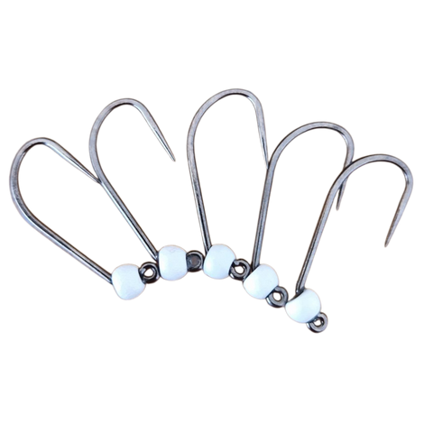 Størrelse 8 barbless kroge med wolframperle, 3 mm, Hends Hooks