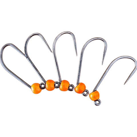 Størrelse 8 barbless kroge med wolframperle, 3 mm, Hends Hooks