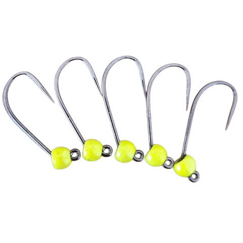 Størrelse 6 modhageløse kroge med wolframperle, 4 mm, Hends Hooks