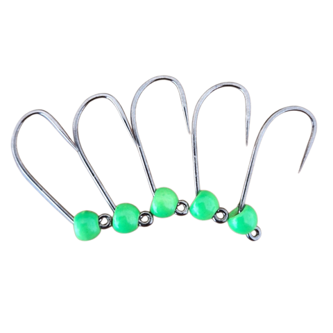 Størrelse 6 modhageløse kroge med wolframperle, 4 mm, Hends Hooks