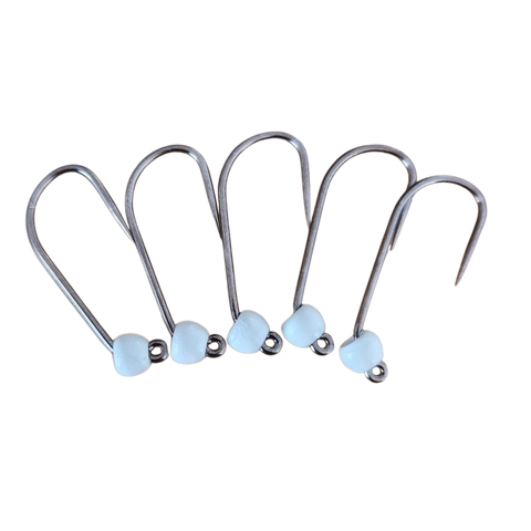 Størrelse 4 barbless kroge med wolframperle, 4 mm. Hends Kroge