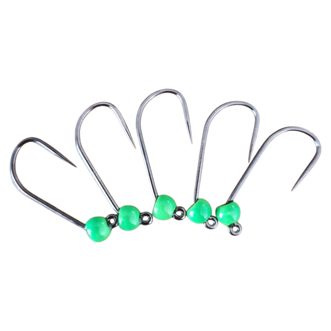 Størrelse 4 barbless kroge med wolframperle, 4 mm. Hends Kroge