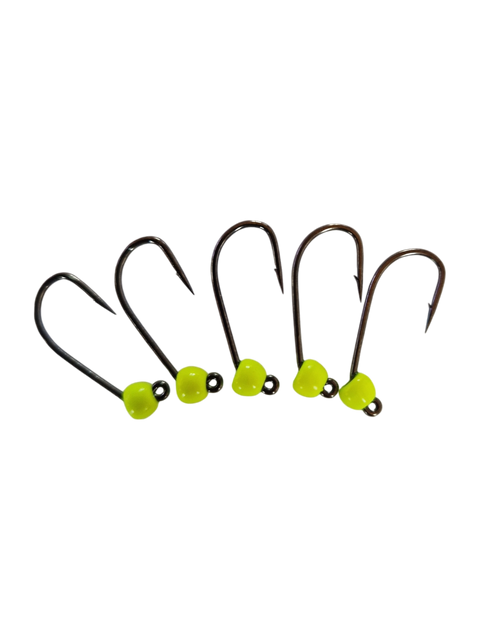 Størrelse 6 med modhager og wolframperle, 4 mm, Hends Hooks