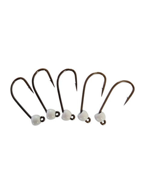 Størrelse 6 med modhager og wolframperle, 4 mm, Hends Hooks