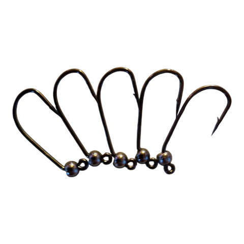 Størrelse 6 med modhager og wolframperle, 3 mm, Hends Hooks