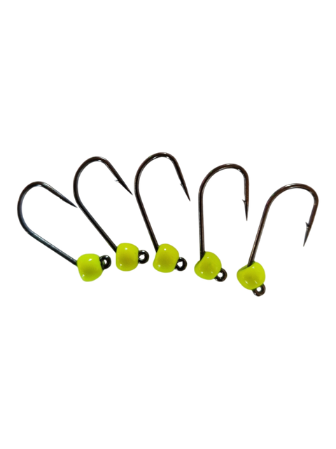 Størrelse 8 med modhager og wolframperle, 4 mm, Hends Hooks