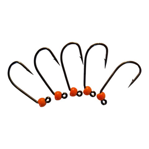 Størrelse 6 med modhager og wolframperle, 3 mm, Hends Hooks