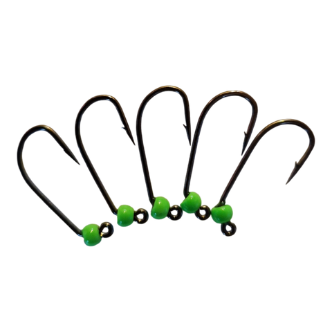 Størrelse 6 med modhager og wolframperle, 3 mm, Hends Hooks