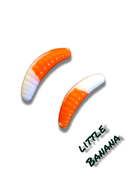 lille banan 25mm orange/hvid fluorescerende