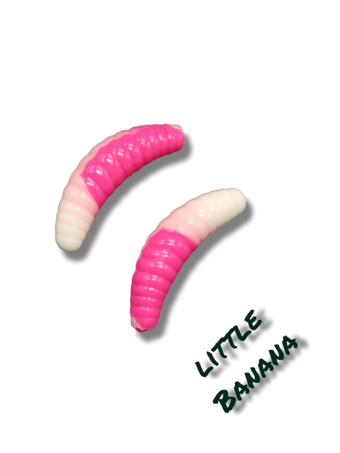 Lille Banan 25mm Tyggegummi/Hvid Fluorescerende