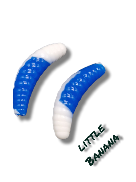 lille banan 25mm blå/hvid fluorescerende